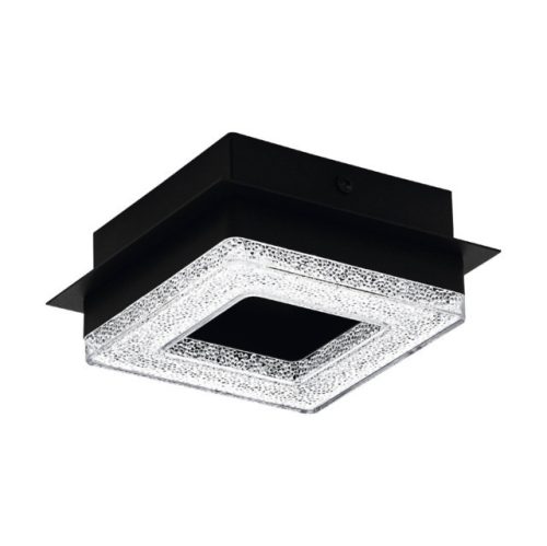 EGLO 99324 FRADELO 1, beltéri LED-es fali-mennyezeti lámpa, LED foglalattal, MAX 1X4W teljesítménnyel, 400lm, 3000 K, fekete / acél lámpatest, IP20, fekete, áttetsző / műanyag, kristály búrával, LED nem cserélhető, kapcsoló nélkül