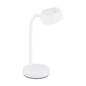   EGLO 99334 CABALES, beltéri LED-es asztali lámpa, LED foglalattal, MAX 4,5W teljesítménnyel, 500lm, 3000 K, fehér / műanyag lámpatest, IP20, LED nem cserélhető, billenő kapcsolóval