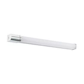   EGLO 99339 TRAGACETE 1, beltéri IP44-es LED-es tükörvilágító, LED foglalattal, MAX 15W teljesítménnyel, 1600lm, 4000 K, ezüst, króm / alumínium lámpatest, fehér / műanyag búrával, LED nem cserélhető, billenő kapcsolóval
