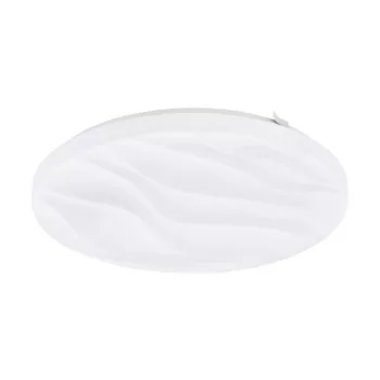   EGLO 99343 BENARIBA, beltéri LED-es fali-mennyezeti lámpa, LED foglalattal, MAX 17,3W teljesítménnyel, 2000lm, 3000 K, fehér / acél lámpatest, IP20, fehér / műanyag búrával, LED nem cserélhető, kapcsoló nélkül