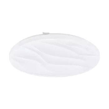   EGLO 99344 BENARIBA, beltéri LED-es fali-mennyezeti lámpa, LED foglalattal, MAX 22W teljesítménnyel, 2450lm, 3000 K, fehér / acél lámpatest, IP20, fehér / műanyag búrával, LED nem cserélhető, kapcsoló nélkül