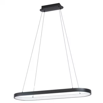   EGLO 99358 CODRIALES, beltéri LED-es függeszték, LED foglalattal, MAX 30W teljesítménnyel, 3700lm, 3000 K, fekete / acél lámpatest, fehér / műanyag búrával, LED nem cserélhető, kapcsoló nélkül