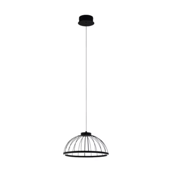   EGLO 99401 BOGOTENILLO, beltéri LED-es függeszték, LED foglalattal, MAX 22W teljesítménnyel, 2750lm, 3000 K, fekete / acél lámpatest, IP20, fehér / műanyag búrával, LED nem cserélhető, kapcsoló nélkül