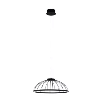   EGLO 99403 BOGOTENILLO, beltéri LED-es függeszték, LED foglalattal, MAX 27W teljesítménnyel, 3400lm, 3000 K, fekete / acél lámpatest, IP20, fehér / műanyag búrával, LED nem cserélhető, kapcsoló nélkül