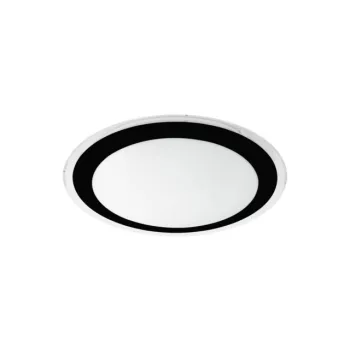   EGLO 99404 COMPETA 2, beltéri LED-es fali-mennyezeti lámpa, LED foglalattal, MAX 18W teljesítménnyel, 2000lm, 3000 K, fehér / acél lámpatest, IP20, fehér, fekete, áttetsző / műanyag búrával, LED nem cserélhető, kapcsoló nélkül
