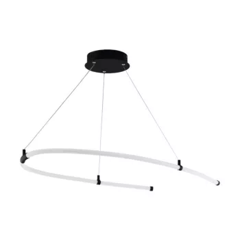   EGLO 99429 ALAMEDILLA, beltéri LED-es függeszték, LED foglalattal, MAX 27W teljesítménnyel, 4200lm, 3000 K, fekete / acél lámpatest, IP20, fehér, fekete / műanyag búrával, LED nem cserélhető, kapcsoló nélkül