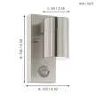EGLO 99569 RIGA 5 kültéri fali lámpa, nemesacél színben, GU10 foglalattal, max 1X2,8W teljesítmény, IP44 védelemmel, 2 év lámpa / 5 év fényforrás garanciával ( EGLO 99569 )