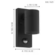 EGLO 99571 RIGA 5 kültéri fali lámpa, fekete színben, GU10 foglalattal, max 1X2,8W teljesítmény, IP44 védelemmel, 2 év lámpa / 5 év fényforrás garanciával ( EGLO 99571 )