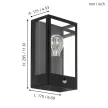 EGLO 99587 ALAMONTE kültéri fali lámpa, fekete színben, E27 foglalattal, max 1X60W teljesítmény, IP44 védelemmel, 2 év garanciával ( EGLO 99587 )