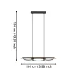 EGLO 99625 BOYAL beltéri függeszték, fekete, barna színben, 3600, 2250lm, 2X12,5W teljesítménnyel, IP20 védelemmel, 3000K, 5 év garanciával ( EGLO 99625 )