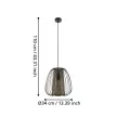 EGLO 99661 CURASAO beltéri függeszték, fekete színben, E27 foglalattal, max 1X40W teljesítmény, IP20 védelemmel, 2 év garanciával ( EGLO 99661 )