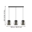 EGLO 99662 CURASAO beltéri függeszték, fekete színben, E27 foglalattal, max 3X40W teljesítmény, IP20 védelemmel, 2 év garanciával ( EGLO 99662 )