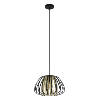   EGLO 99666 ENCINITOS beltéri függeszték, fekete, arany színben, E27 foglalattal, max 1X40W teljesítmény, IP20 védelemmel, 2 év garanciával ( EGLO 99666 )