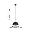 EGLO 99693 CALMANERA beltéri függeszték, fekete, sárgaréz színben, E27 foglalattal, max 1X40W teljesítmény, IP20 védelemmel, 2 év garanciával ( EGLO 99693 )