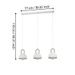 EGLO 99696 CALMANERA beltéri függeszték, fehér, sárgaréz színben, E27 foglalattal, max 3X40W teljesítmény, IP20 védelemmel, 2 év garanciával ( EGLO 99696 )