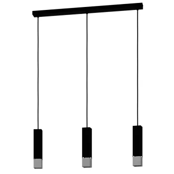   EGLO 99698 BUTRANO beltéri függeszték, fekete, ezüst színben, GU10 foglalattal, max 3X4,5W teljesítmény, IP20 védelemmel, 2 év lámpa / 5 év fényforrás garanciával ( EGLO 99698 )