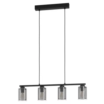   EGLO 99707 ZOCABON beltéri függeszték, fekete színben, E27 foglalattal, max 4X40W teljesítmény, IP20 védelemmel, 2 év garanciával ( EGLO 99707 )