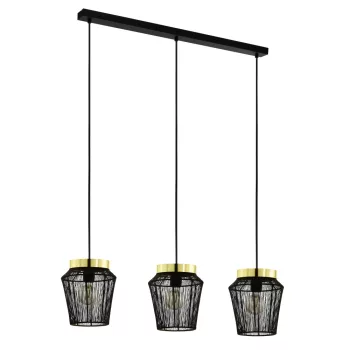   EGLO 99807 ESCANDIDOS beltéri függeszték, fekete, sárgaréz színben, E27 foglalattal, max 3X40W teljesítmény, IP20 védelemmel, 2 év garanciával ( EGLO 99807 )