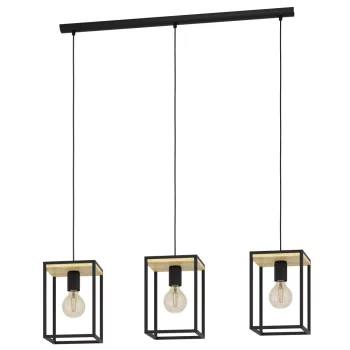   EGLO 99855 LIBERTAD beltéri függeszték, fekete, barna színben, E27 foglalattal, max 3X40W teljesítmény, IP20 védelemmel, 2 év garanciával ( EGLO 99855 )