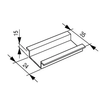 Eaton 050657 TS35X15 DIN kalapsín, 35x15x2000mm