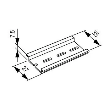   Eaton 053030 TS35X7,5 DIN kalapsín, 35x7,5x2000mm, perforált