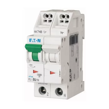   Eaton 101268 PLI-B6/1N Kismegszakító. 1P+N, 6A, B karakterisztika, 10kA