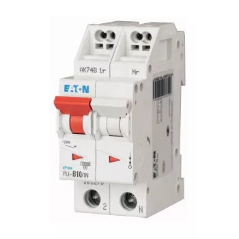   Eaton 101284 PLI-D10/1N Kismegszakító. 1P+N, 10A, D karakterisztika, 10kA