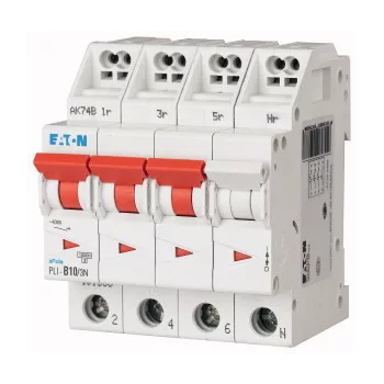   Eaton 101333 PLI-B10/3N Kismegszakító. 3P+N, 10A, B karakterisztika, 10kA