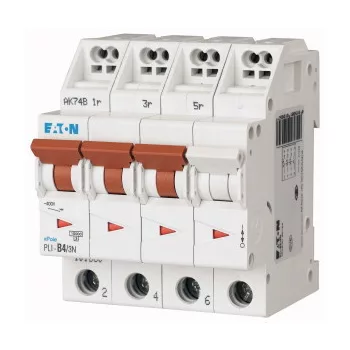   Eaton 101344 PLI-D4/3N Kismegszakító. 3P+N, 4A, D karakterisztika, 10kA