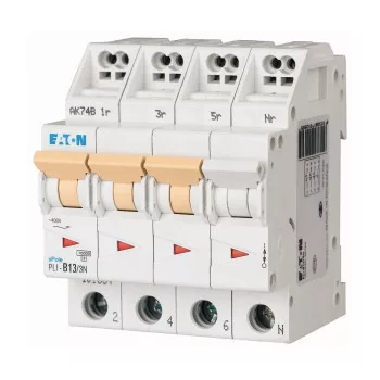  Eaton 101348 PLI-D13/3N Kismegszakító. 3P+N, 13A, D karakterisztika, 10kA