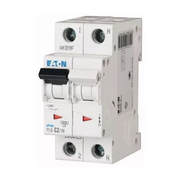 Eaton 106029 PL6-C2/1N Kismegszakító, 6kA 1 pólus+nulla