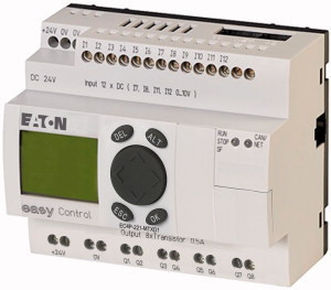 Eaton 106391 EC4P-221-MTXD1 24VDC,12DI(4AI)/8DO, kijelzős