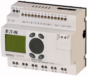 Eaton 106395 EC4P-221-MTAD1 24VDC,12DI(4AI)/8DO/1AO, kijelzős