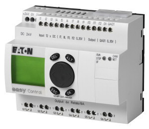 Eaton 106397 EC4P-221-MRAD1 24VDC,12DI(4AI)/6RO/1AO, kijelzős