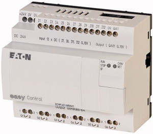 Eaton 106398 EC4P-221-MRAX1 24VDC,12DI(4AI)/6RO/1AO, kijelző nélkül