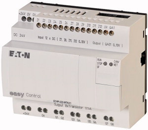 Eaton 106404 EC4P-222-MTAX1 24VDC,12DI(4AI)/8DO/1AO, kijelző nélkül, Ethernet