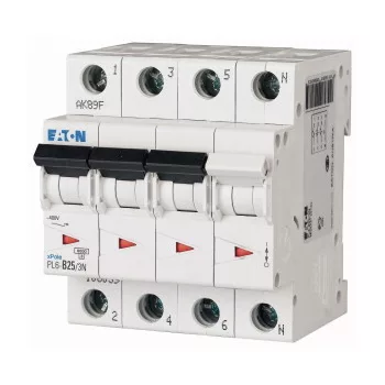 Eaton 106912 PL6-C25/3N Kismegszakító, 6kA 3 pólus+nulla