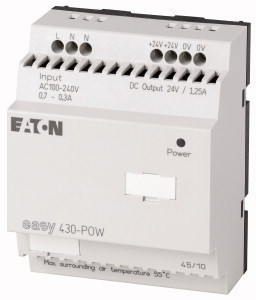 Eaton 110940 EASY430-POW Easy tápegység, 230VAC / 24VDC; 1,25A; párh.kapcs.