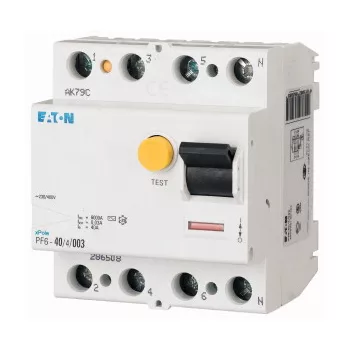   Eaton 112935 PF6-40/4/03-A Áram-védőkapcsoló 6kA 4 pólus, 300mA, A típus