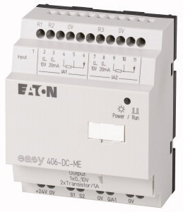 Eaton 114295 EASY406-DC-ME 24VDC;1DI/2AI/2DO/1AO;AI:0..10V(DI)/0..20mA/Pt100
