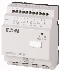 Eaton 116567 EASY411-DC-ME 24VDC;1DI/6AI/2DO/2AO;AI:0..10V(DI)/0..20mA/Pt100