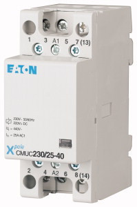 Eaton 137401 CMUC230/25-31 installációs kontaktor, 3z+1ny, 25A, 230V AC/DC