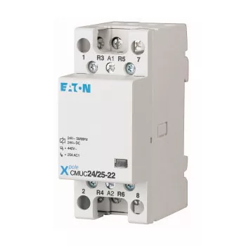   Eaton 137402 CMUC24/25-22 installációs kontaktor, 2z+2ny, 25A, 24V AC/DC