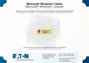 Eaton 140406 LIC-OS-CE50-C Licensz Windows CE 5.0 Core