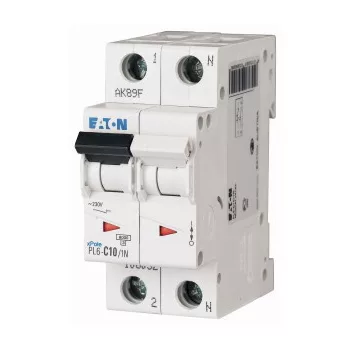 Eaton 164937 PL6-D10/1N Kismegszakító, 6kA 1 pólus+nulla