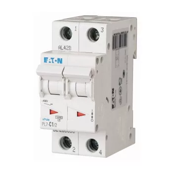   Eaton 165079 PL7-B1/2 Kismegszakító. 2P, 1A, B karakterisztika, 10kA