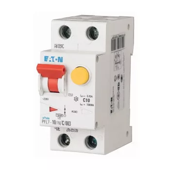   Eaton 165592 PFL7-10/1N/B/03 Áramvédős kismegszakító (Kombi Fi-relé) 1+N, B karakterisztika, 10A, 300mA, 10 kA, AC osztály