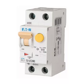   Eaton 165603 PFL7-13/1N/B/03-A Áramvédős kismegszakító (Kombi Fi-relé) 1+N, B karakterisztika, 13A, 300mA, 10 kA, A osztály
