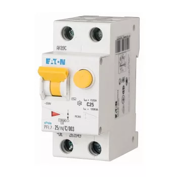   Eaton 165655 PFL7-25/1N/B/03-A Áramvédős kismegszakító (Kombi Fi-relé) 1+N, B karakterisztika, 25A, 300mA, 10 kA, A osztály