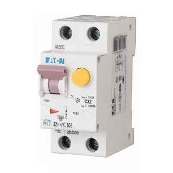   Eaton 165671 PFL7-32/1N/C/03-A Áramvédős kismegszakító (Kombi Fi-relé) 1+N, C karakterisztika, 32A, 300mA, 10 kA, A osztály